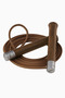 Hs815 Leather Jump Rope, Professional Speed Rope with Wooden Handle - Brown