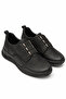 Women's Genuine Leather Black Orthopedic Casual Shoes Vs 1953846