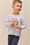 Organic Cotton Little Explorer Sweatshirt and Sweatpants Set - White - Blue, 1 - 1.5 Years - 3