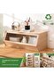 Bamboo Countertop Storage Cabinet, with Transparent Flip‑Up Door, Multi‑Purpose Stackable Kitchen Or - 3