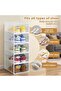 Easy Assembly Transparent Door Shoe Storage Boxes (8 Pcs) - Stackable Sneaker Organizer, Space-Savin - 6