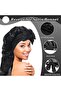 Long Satin Bonnets for Women,Soft Elastic Extra Large Satin Sleep Cap with Adjustable Ties G - 3