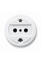 Porcelain Round Socket White – Retro Surface Mounted and Recessed Wall Socket - 3