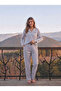 Pocket Detailed Patterned Woven Fabric Shirt Pajama Set - 2