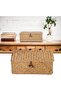 Seagrass Baskets, Handwoven Seagrass Storage Bins with Lid, Multipurpose Rectangular Shelf Baskets, - 6