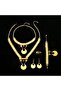 Luxury Gold-Plated Jewelry Set, Crescent Moon Design, 4-Piece Set with Necklaces, Earrings, Ring and Bracelet - Someta Collection - 4