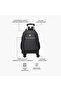 Logo Textured Trolley Bag for Boys 8-12 Years with Durable Wheels - 18 inches - 2
