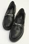 Black Leather Women's Loafer Pc-54169