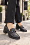 Women's Genuine Leather Black Orthopedic Casual Shoes Vs2651403
