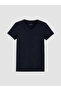 Black V-Neck Short Sleeve Men's Undershirt - 4