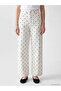 White Polka Dot Straight Fit Women's Jean Trousers - 3