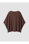 Brown Crew Neck Striped Oversize Blouse - 6