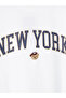 White New York Printed 100% Cotton Women's T-Shirt - 6