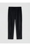 Black Elastic Waist Women's Velvet Pajama Bottoms - 5