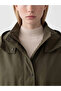 Khaki Hooded Oversize Women's Jacket - 3