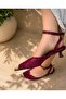 Ri̇na Bordo Lace 3 cm Heel Shoes with Pointed Toe and Straps - 3