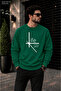 Men's Life Is Short Saat Mimarisi Graphic Printed Crew Neck Casual Regular Fit Sweatshirt