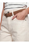 Ecru Waist Belted Culotte Fit Women's Jean Trousers - 3