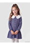 Navy Blue Baby Collar Plaid Girl's Dress