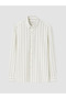 Ecru Slim Fit Striped Men's Shirt - 5