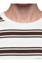 Brown Crew Neck Striped Women's Sweatshirt - 3