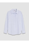 Blue Striped Oversize Oxford Women's Shirt - 5