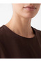 Brown Crew Neck Side Tie Dress - 3