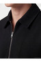Black Shirt Collar Men's Jacket - 3