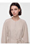 Beige Belted Textured Women's Shirt Tunic - 3