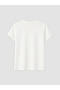 White Crew Neck Beaded Embroidered Blouse - 6