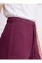 Burgundy Elastic Waist Wide Leg Women's Pajama Bottoms - 3