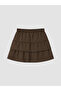 Brown Plaid Flounce Layered Skirt for Girls - 2