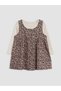 Brown Crew Neck Baby Girl Dress Set - 2