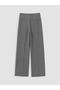 Gray Zippered Women's Fabric Trousers - 7