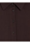 Brown Textured Layered Shirt Dress - 6