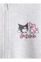 Gray Hello Kitty Printed Girls' Zippered Sweatshirt - 3
