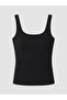 Black Square Neck Women's Tank Top - 5