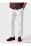 White Relax Fit Men's Pleated Trousers - 2