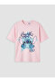 Pink Stitch Printed Girls' Soft Touch T-Shirt - 2