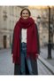 Burgundy Soft Textured Women's Scarf Shawl Shoulder Shawl 50 X 190 cm - 2