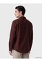 Burgundy Regular Fit Gabardine Men's Shirt - 3