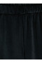 Black Elastic Waist Women's Velvet Pajama Bottoms - 7