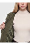 Khaki Hooded Oversize Women's Jacket - 4