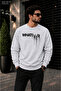 Men's Street Style Whatever Drip Typographic Printed Crew Neck Casual Regular Fit Sweatshirt