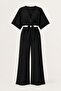 Women's Black Tie-Detail Blouse and Pants 2-Piece Set - 5