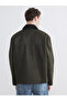 Khaki Loose Fit Shirt Collar Men's Jacket - 5