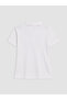 White Polo Neck Pique Women's T-Shirt - 6