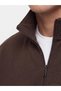 Brown Stand Collar Men's Sweatshirt - 3