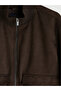 Brown Stand Collar Men's Jacket - 8