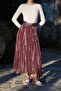 Plum Crinkled Model Belted Chiffon Skirt - 2Y3369 - 2